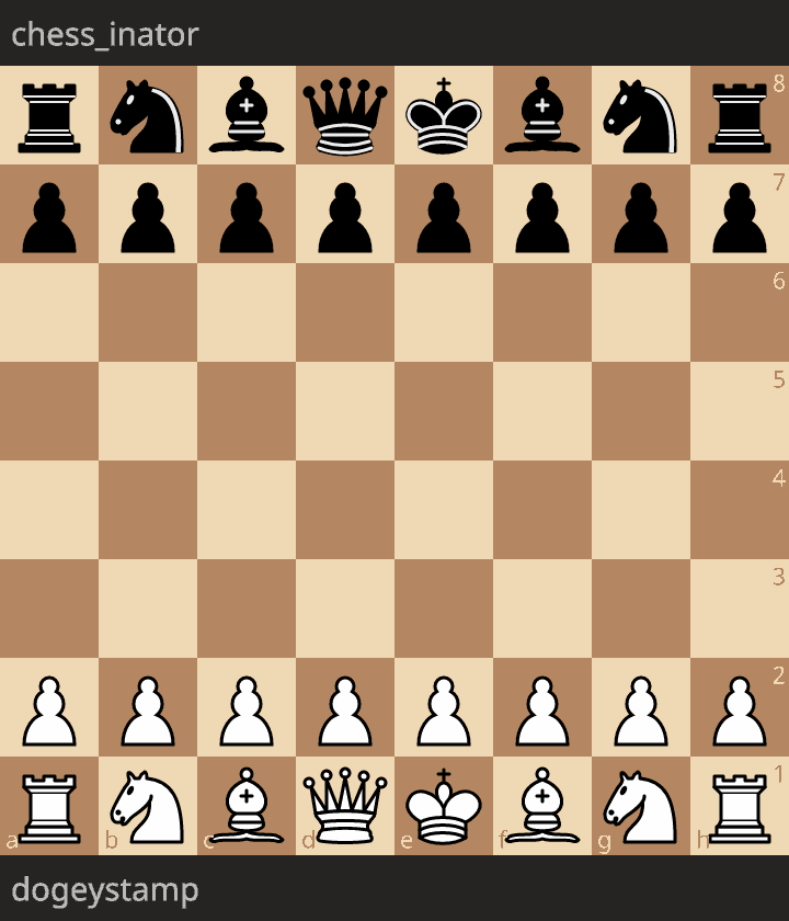 An animated GIF of a chess game. "dogeystamp" is White, and "chess_inator" is Black.
